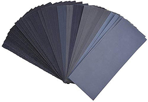 biuunsf 120 To 3000 Assorted Grit Sandpaper for Wood Furniture Finishing, Metal Sanding and Automotive Polishing, Dry or Wet Sanding, 9 x 3.6 Inch, 36-Sheet