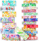 biuunsf Washi-Klebeband-Set mit Blumenmuster, 23 Rollen – dekorative Abdeck-Typ für Bullet Journal, Handwerk, Scrapbook-Zubehör, Karten/Geschenkverpackungen – breit und dünn (8/15 mm)