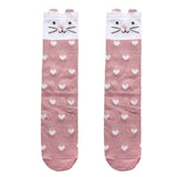 Cotton Knee High Socks For Kids Girl Print Cute Panda Cat Fox Cartoon Long Socks Children Winter Boot Socks Striped