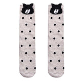 Cotton Knee High Socks For Kids Girl Print Cute Panda Cat Fox Cartoon Long Socks Children Winter Boot Socks Striped