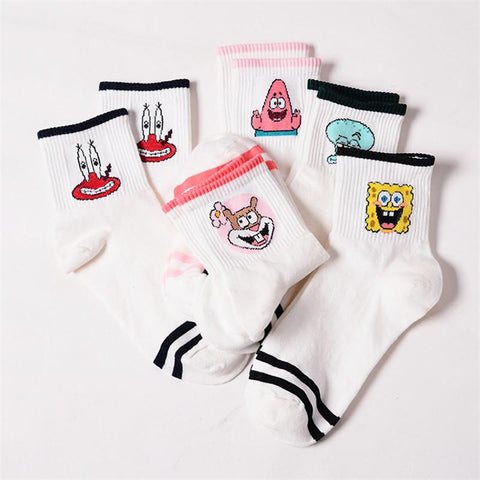 Fashion Cartoon Character Cute Short Socks Women Harajuku Cute Patterend Ankle Socks Hipster Skatebord Ankle Funny Socks Female