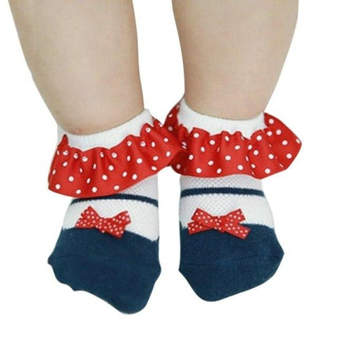 Cute Baby Girl Socks Toddler Kids Warm Soft Cotton Bowknot Socks