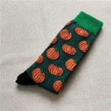 Funny Colorful Animal Fruit Food Crew Socks Men Fun Dachshund Pineapple Watermelon Chips Pumpkin Fox Pizza Cactus Long Socks