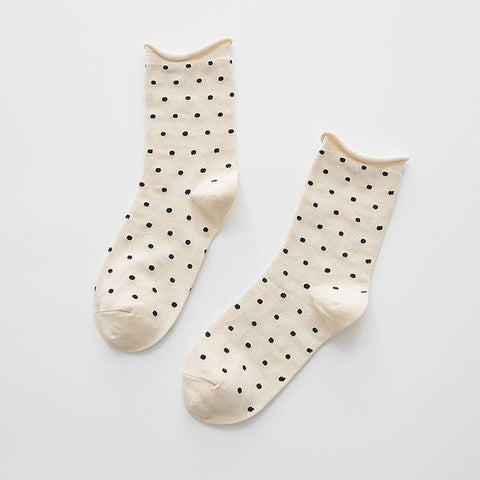 DAYSOFT Harajuku Dot Women Socks Cute Female Fashion Casual Warm Cotton Winter Socks Funny Ladies Brand In Tube Socks Meias