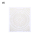 Geometric Patterns 3D Nail Sticker Decals Adhesive Moon Star Gold Stripes Wave Line Manicure DIY Nail Art Decoration 1 Sheet