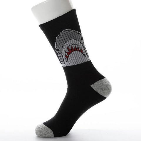 Men casual cotton socks cartoon shark fashion hiphop style New Women socks skateboard sporty korea Animal student funny Solid