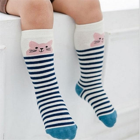 BalleenShiny Baby Socks Newborn Kids Girl Boy Animal Pattern Anti-slip Knee High Sock Fox Cat Cotton Cute Cartoon Infant Toddler