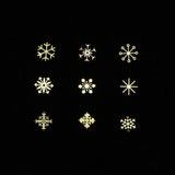 90pcs/Set 3D Snowflakes Gold Metal Slices Nail Art Sequins Christmas Decorations Nail Polish Thin Sticker Designs Manicure TR889