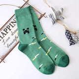 Mens cotton socks happy fashion sock men originality graffiti casual socks simple packaging 1 pair colour cotton sock